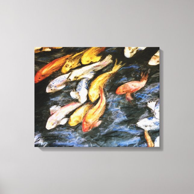 Toile Papier à peinture à étang de poisson Koi Imprimer  (Recto)