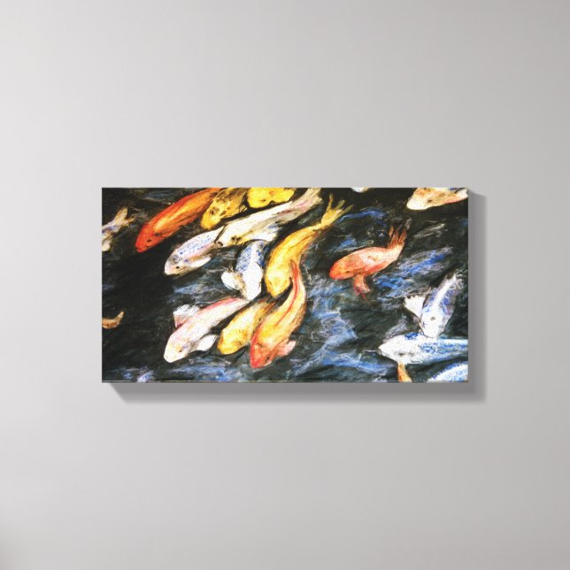 Toile Papier à peinture à étang de poisson Koi Imprimer  (Recto)