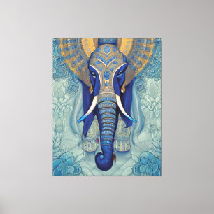 Toile Papier bleu Elephant