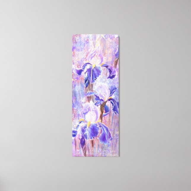Toile Papier bleu violet Iris Fleurs - Peinture (Recto)
