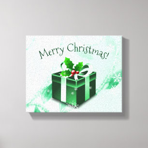 Toile Papier cadeau de Noël vert