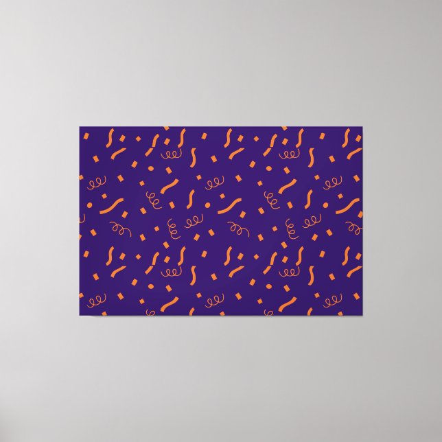 Toile Papier Confetti Orange Fête Violet (Recto)