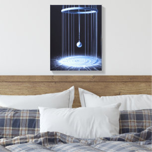 Toile Papier étiré noir et blanc Pendule