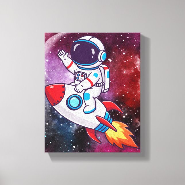 Toile Papier peint aventure spatiale amusante (Recto)