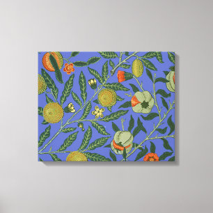 Toile Papier peint coloré grenade bleu William Morris