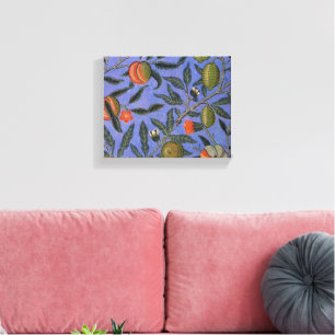 Toile Papier peint coloré Grenade Bleue de William Morri