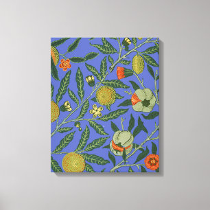 Toile Papier peint coloré Grenade Bleue de William Morri