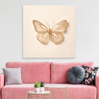 Toile Papier peint élégant papillon | Nature minimaliste