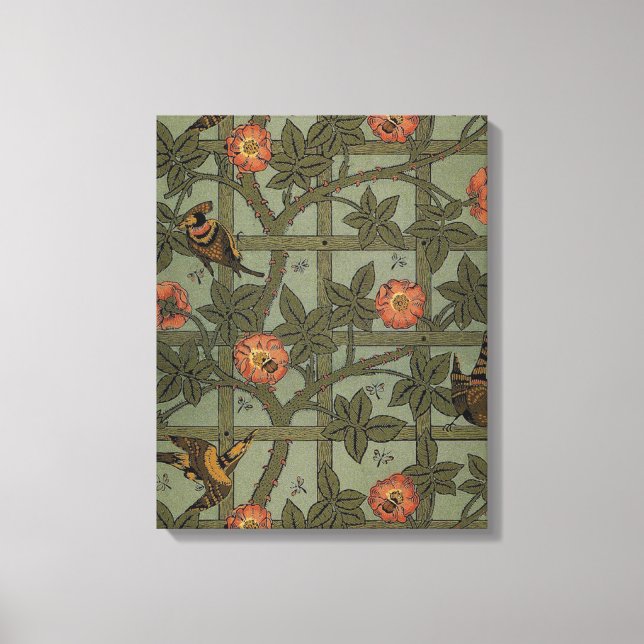 Toile Papier peint en treillis de William Morris (Recto)