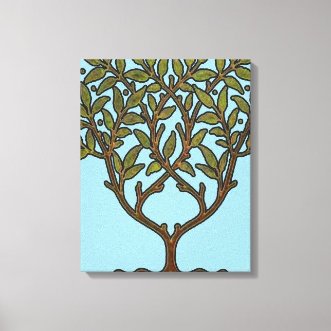 Toile Papier peint frise d'arbre de William Morris (Recto)