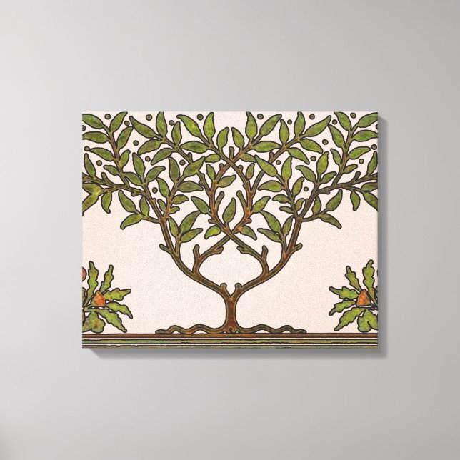 Toile Papier peint frise d'arbre de William Morris (Recto)