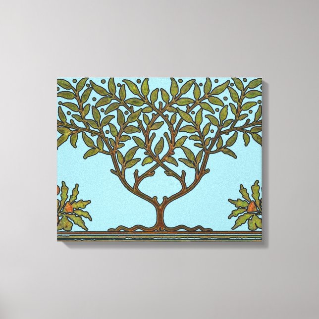 Toile Papier peint frise d'arbre de William Morris (Recto)