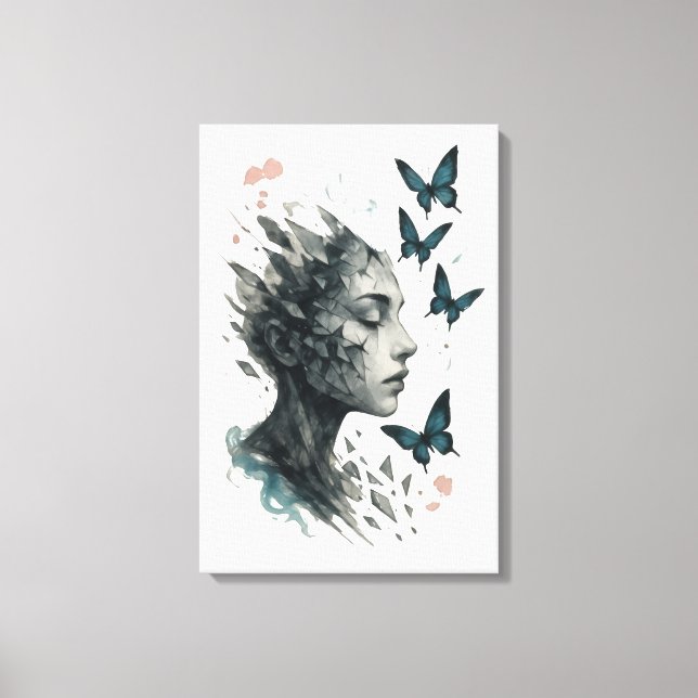 Toile Papier peint inspirant | Transformation papillon (Recto)