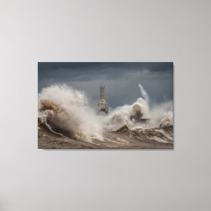 Toile Papier Stormy Lighthouse