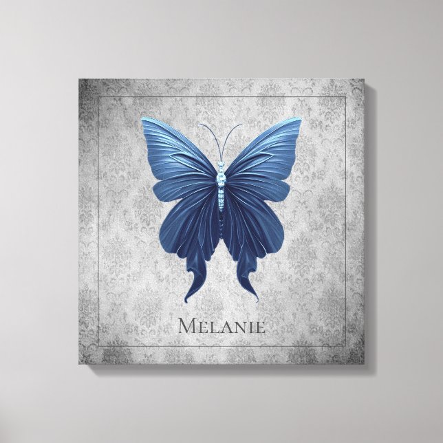 Toile Papillon à bijoux bleu (Recto)