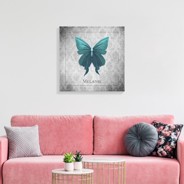 Toile Papillon à bijoux turquoise (Insitu(Salon))