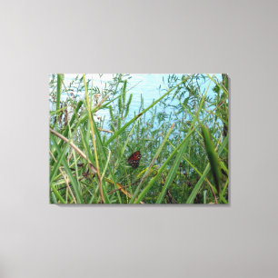 Toile Papillon au bord de la rivière
