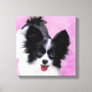 Toile Papillon (blanc et noir) Peinture - Chien Art