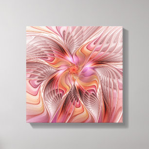 Toile Papillon coloré abstrait art fantastique fractal