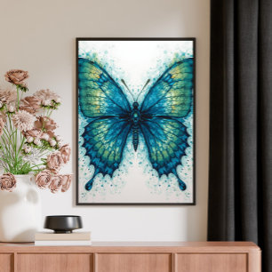 Toile Papillon d'aquarelle d'art fractal de fantasy mode