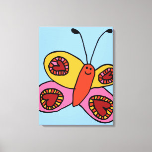 Toile Papillon de dessin animé coloré mignon