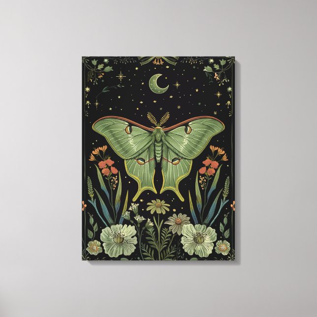 Toile Papillon de lune Art gothique aquarelle (Recto)
