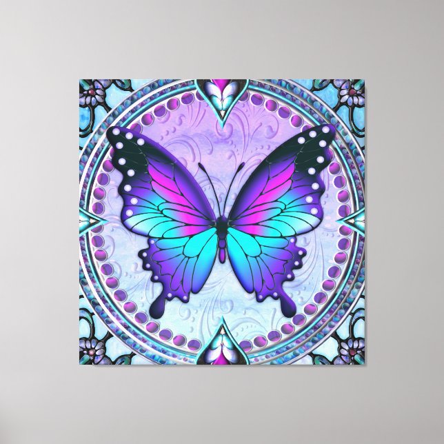 Toile Papillon de sublimation avec Arrière - plan (Recto)