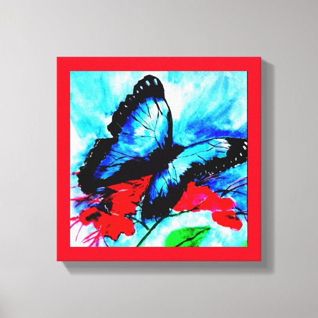 Toile Papillon embrasse l'impression aquarelle (Recto)