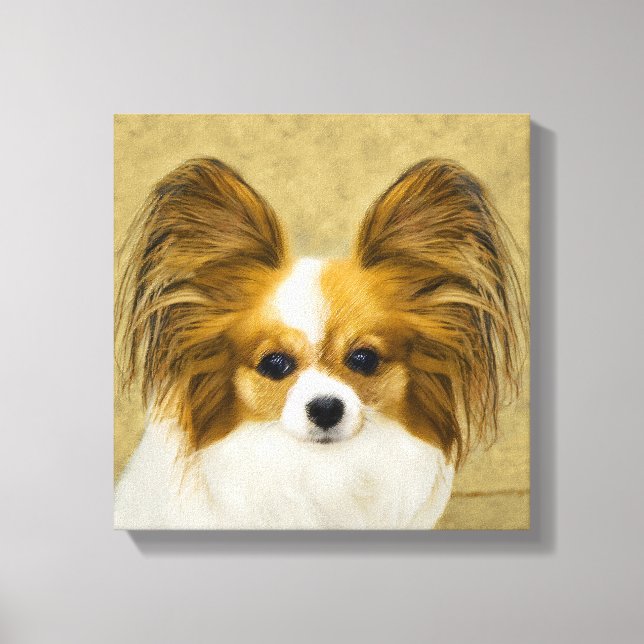 Toile Papillon (Hound Tri) Peinture - Art Chien original (Recto)