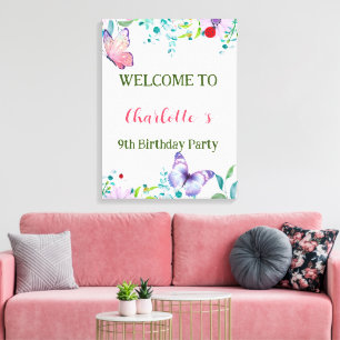 Toile Papillon Ladybug moderne Fleur rayante Anniversair