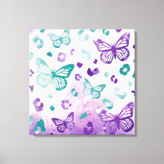 Toile Papillon léopard blanc