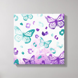 Toile Papillon léopard blanc