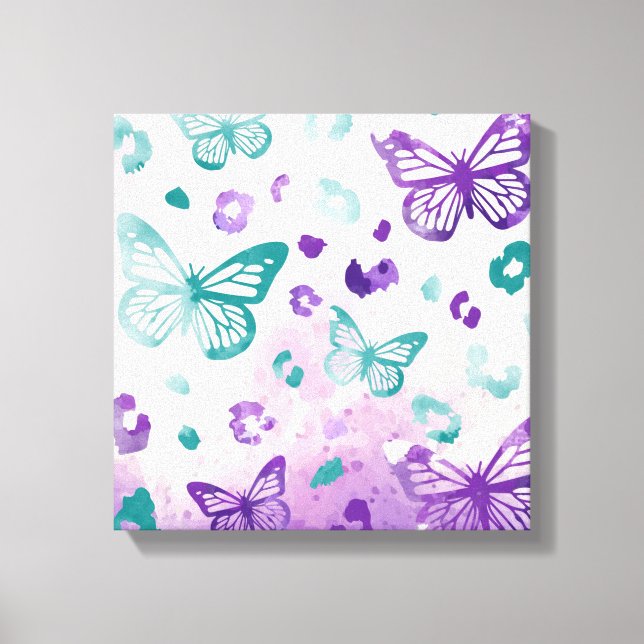 Toile Papillon léopard blanc (Recto)