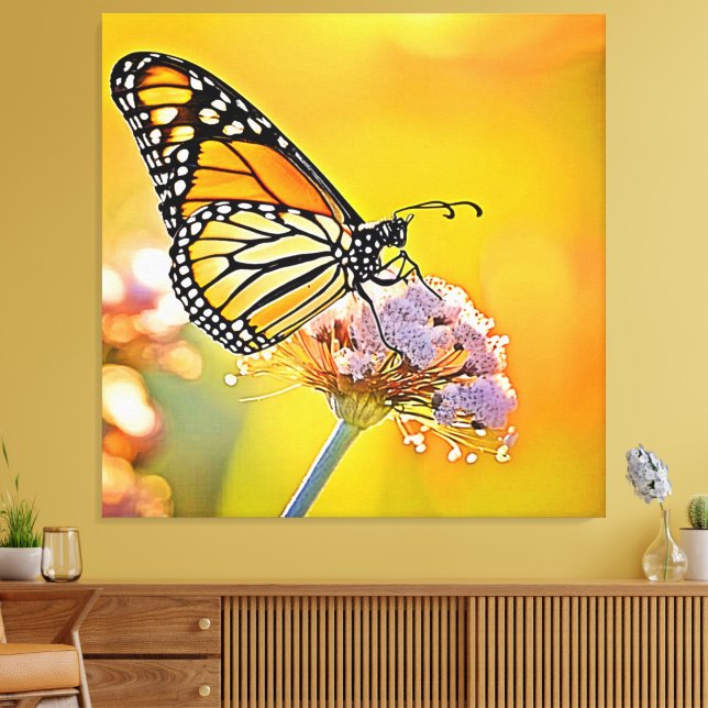 Toile Papillon Majestic Gros plan (Insitu(Salon))