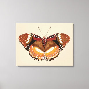 Toile Papillon Monarque en Brown, rouille et crème