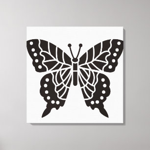 Toile Papillon noir et blanc
