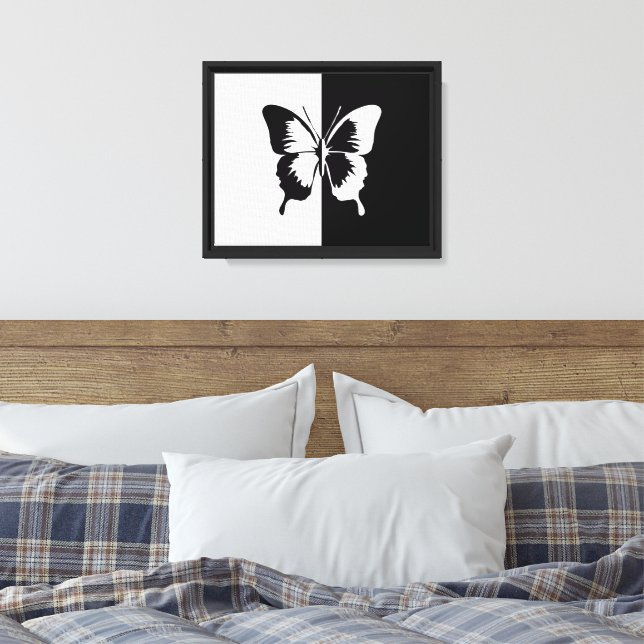 Toile Papillon noir et blanc (Insitu(Chambre))