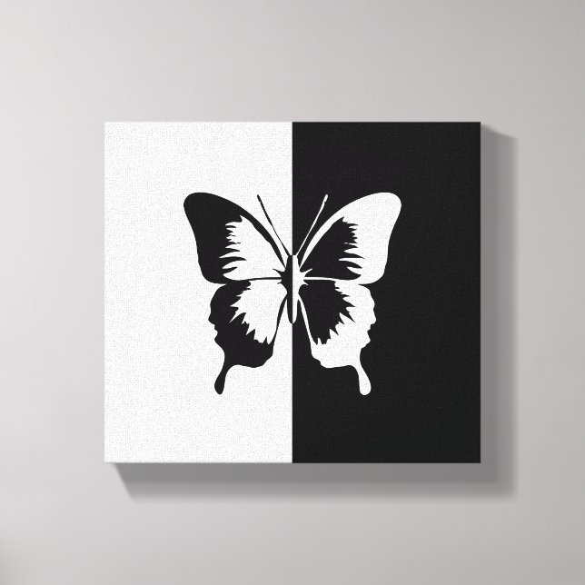 Toile Papillon noir et blanc (Recto)
