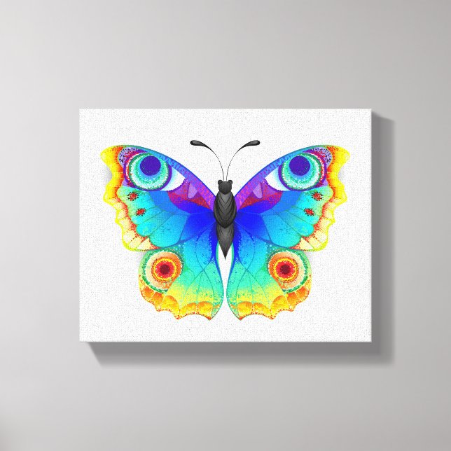 Toile Papillon Paon Arc-en-Ciel (Recto)
