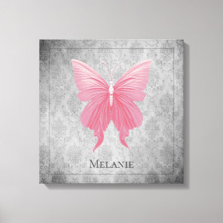 Toile Papillon rose bijoux