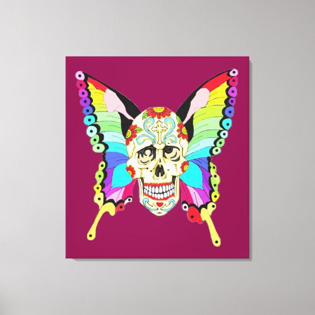 Toile Papillon Sugar Skull (Recto)