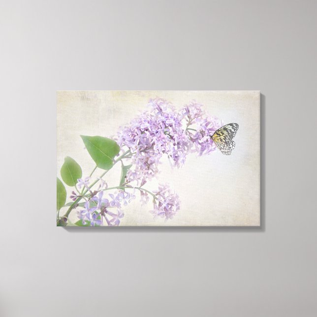 Toile papillon sur fleur de lilas (Recto)