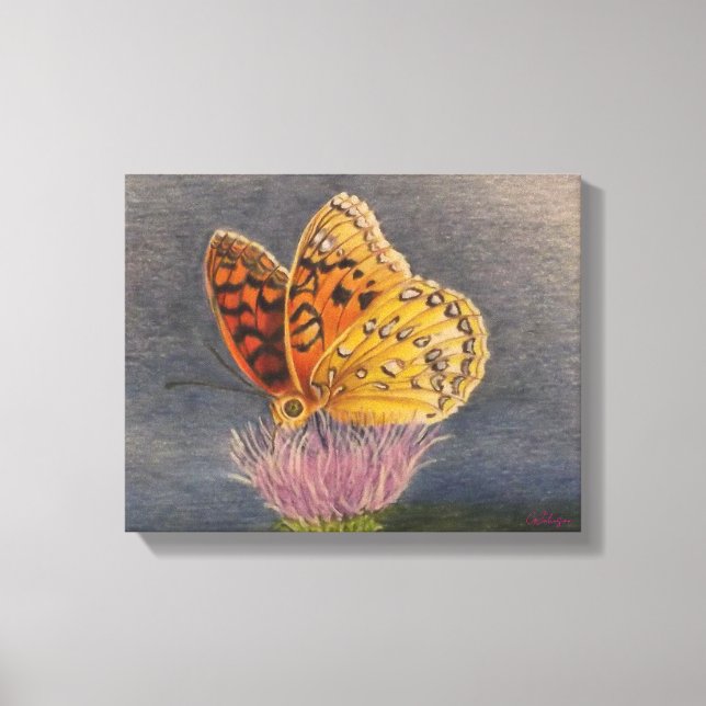 Toile Papillon sur un Chardon (Recto)