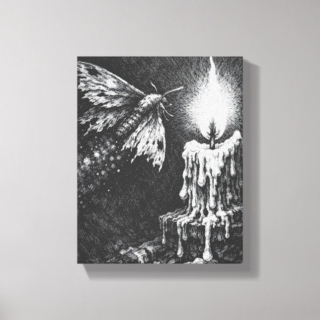 Toile Papillon vers la Flamme — par BurnsInHell (Recto)