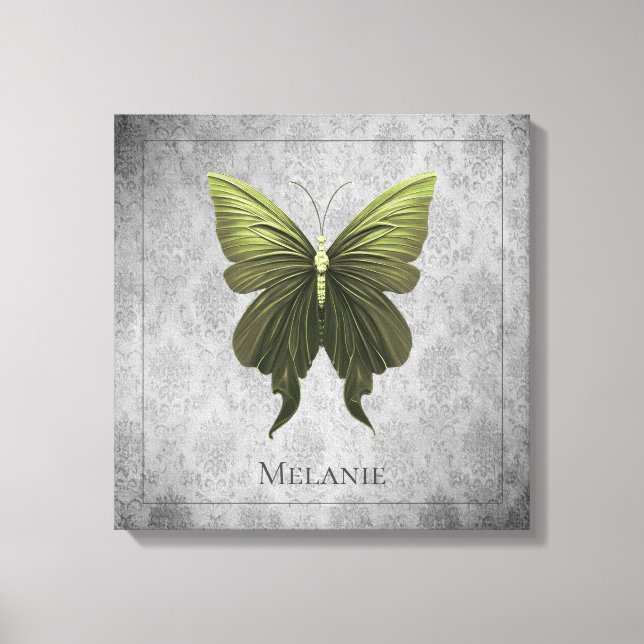 Toile Papillon vert bijoux (Recto)