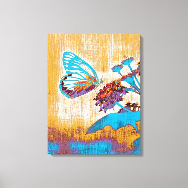Toile Papillon vintage sur fleur (Recto)