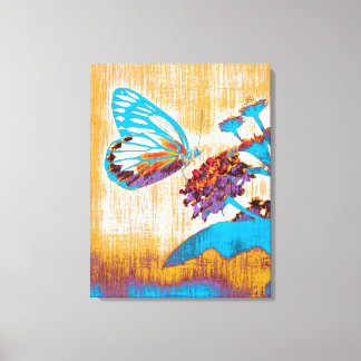 Toile Papillon vintage sur fleur