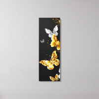 Papillons blancs et dorés