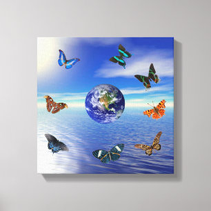 Toile Papillons de la Terre Bleue
