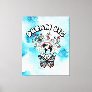 Toile Papillons et champignons Rêve Big positif inspo